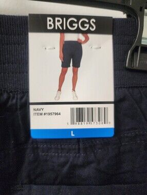 NWT BERMUDA SHORTS SIZE LARGE DARK NAVY BY BRIGGS
